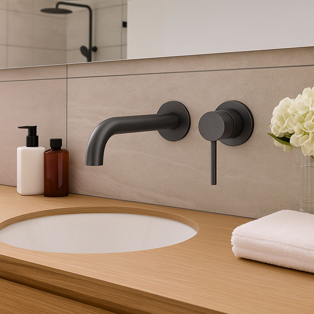 Grifo Empotrado de Lavabo monomando GUN METAL