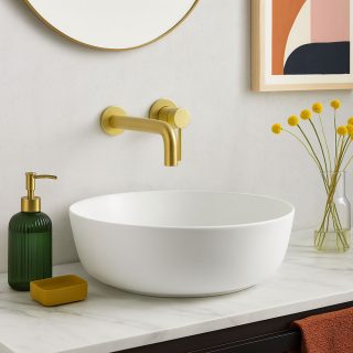 Grifo Empotrado de Lavabo monomando ORO CEPILLADO