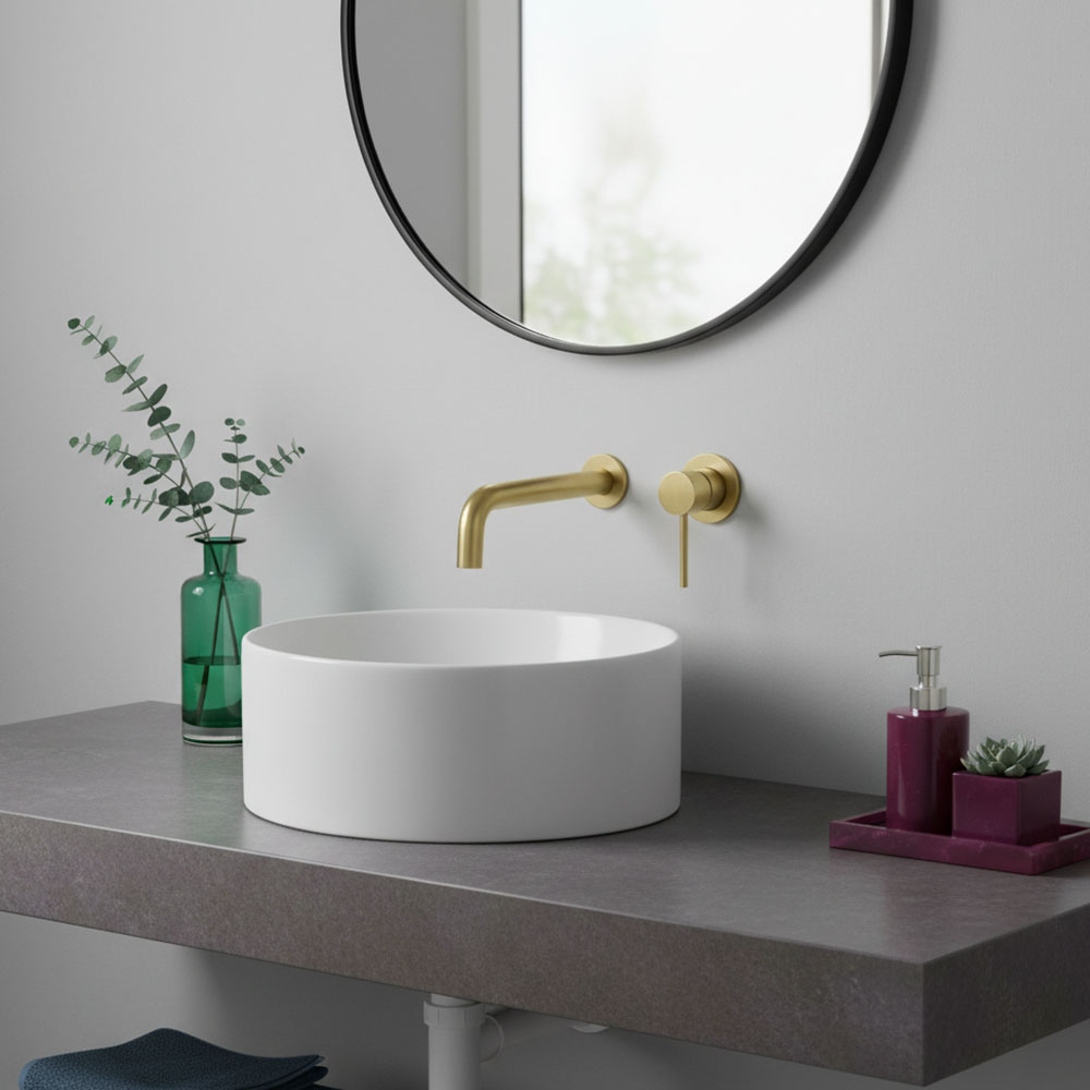 Grifo Empotrado de Lavabo monomando ORO CEPILLADO - Imagen 4