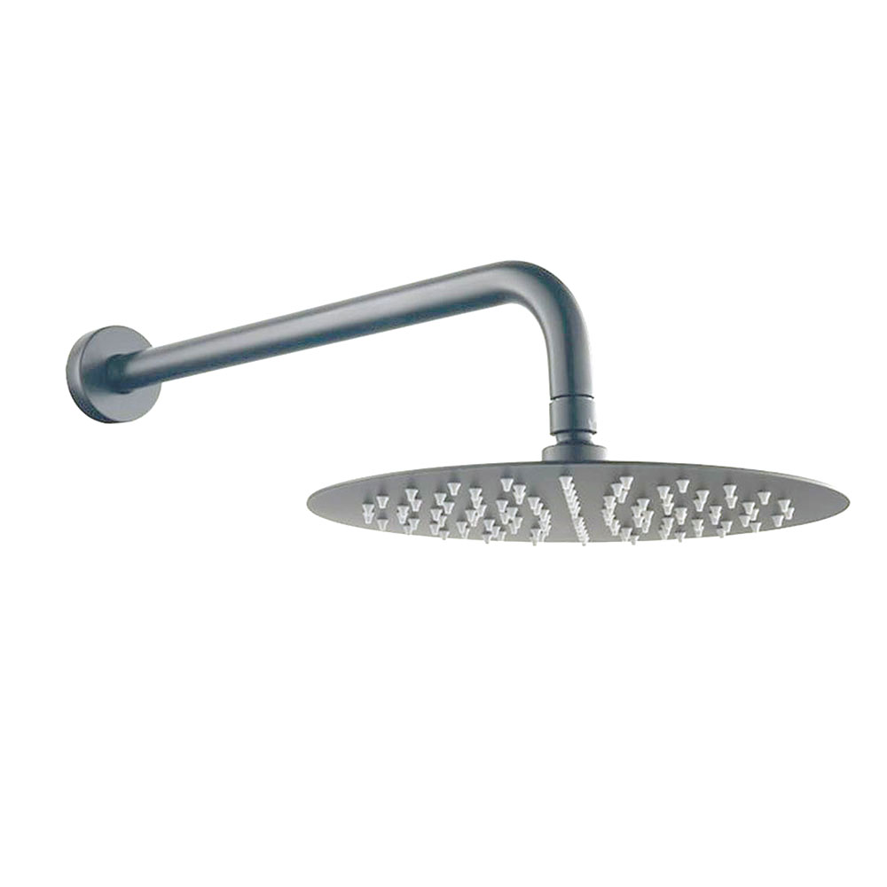 Grifo Empotrado de Ducha equipo de pared monomando redondo GUN METAL mate - Imagen 6