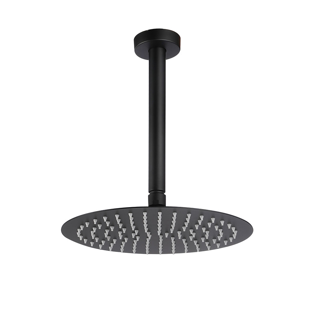 Grifo Empotrado de Ducha equipo de techo monomando redondo GUN METAL mate - Imagen 6