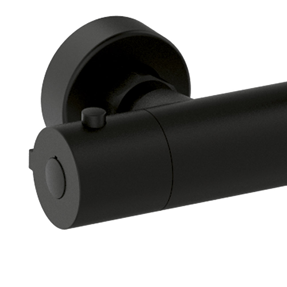 Grifo Columna Ducha termostático redondo NEGRO mate - Imagen 2