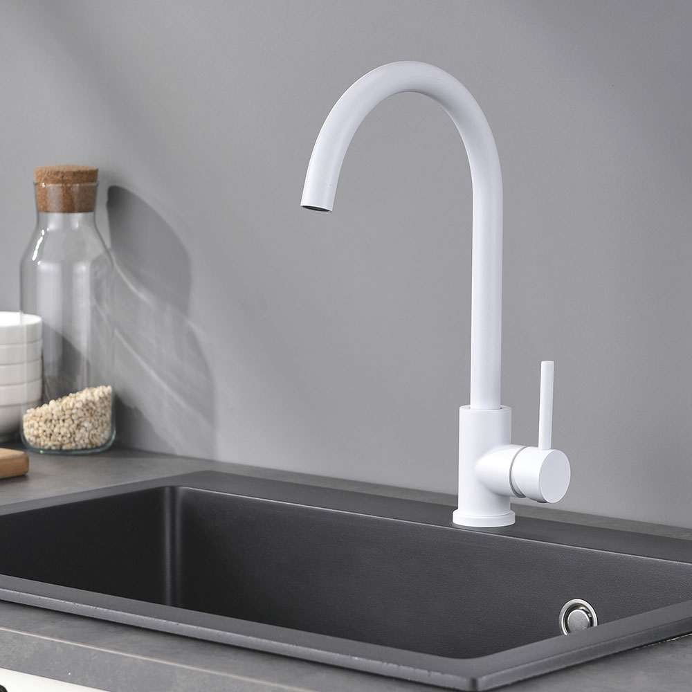 Grifo Cocina monomando NIEVE BLANCO mate