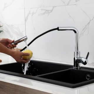 Grifo Cocina extraible monomando CAMPOS CROMO brillo