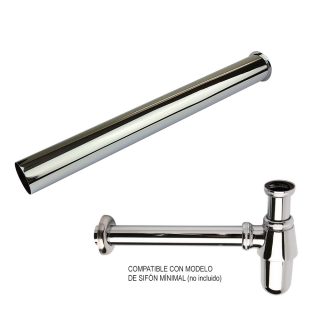 Tubo Alargador sifon de desagüe redondo CROMO brillo