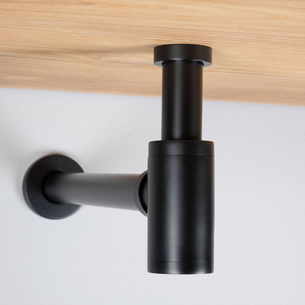 Sifon de Desagüe MINIMAL redondo NEGRO mate