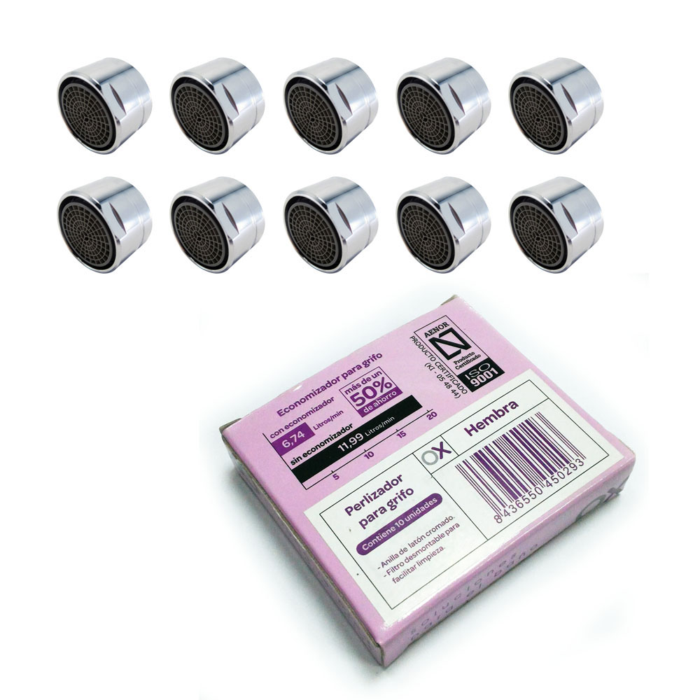 Perlizador atomizador de grifo hembra CAJA 10 UNIDADES CROMO brillo - Imagen 3