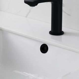 Embellecedor de Rebosadero del Lavabo redondo NEGRO mate fabricado en ABS