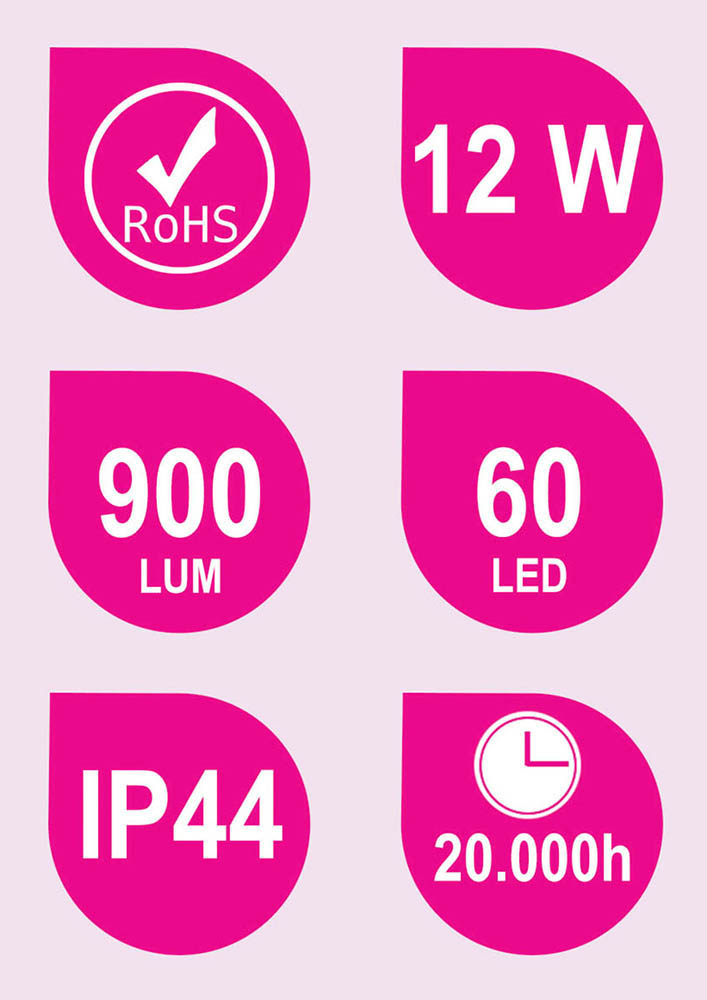 Aplique Led GUERRERO 12W de 45 cm CROMO brillo 6000 K fabricado en aluminio - Imagen 6