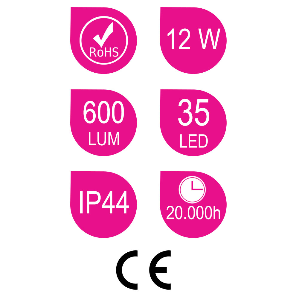 Aplique Led BASIC 12W de 60 cm CROMO brillo 4000 K fabricado en ABS - Imagen 6