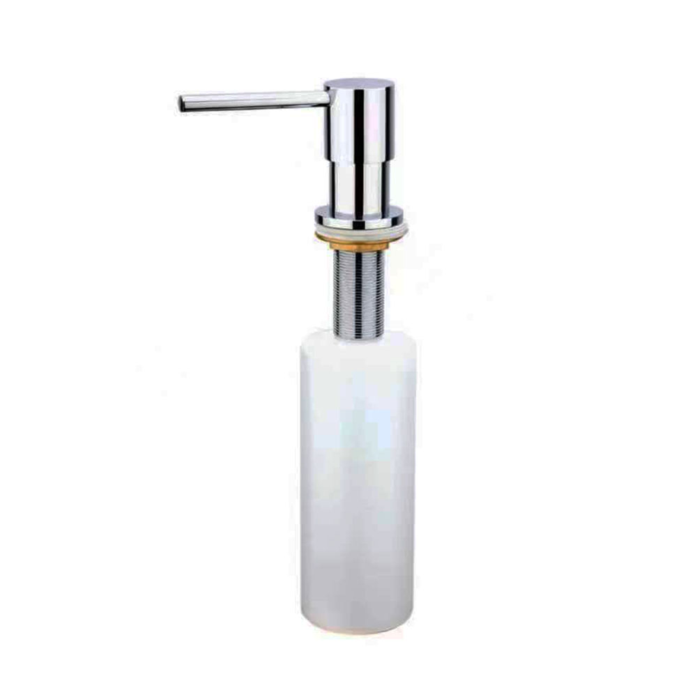 Dosificador de Gel para empotrar en encimera redondo CROMO brillo fabricado en LATÓN - Imagen 4