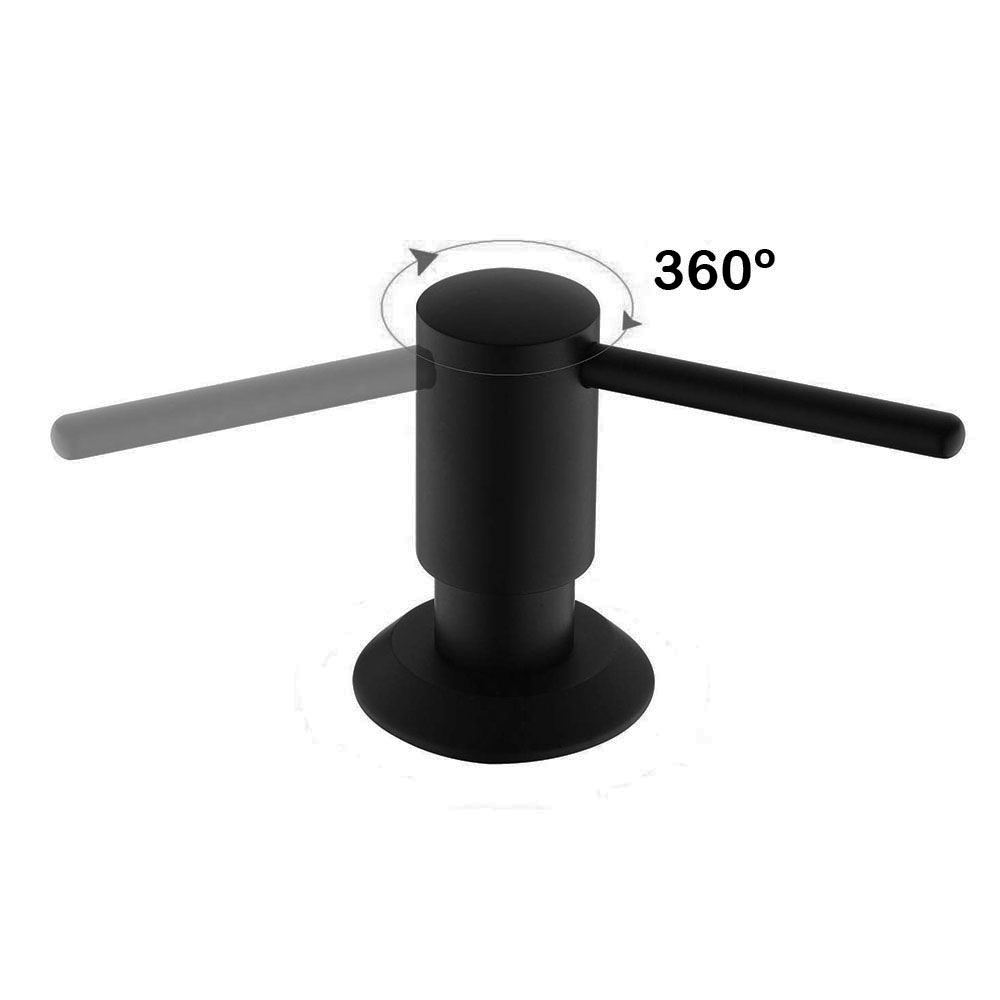 Dosificador de Gel para empotrar en encimera redondo NEGRO mate fabricado en LATÓN - Imagen 2