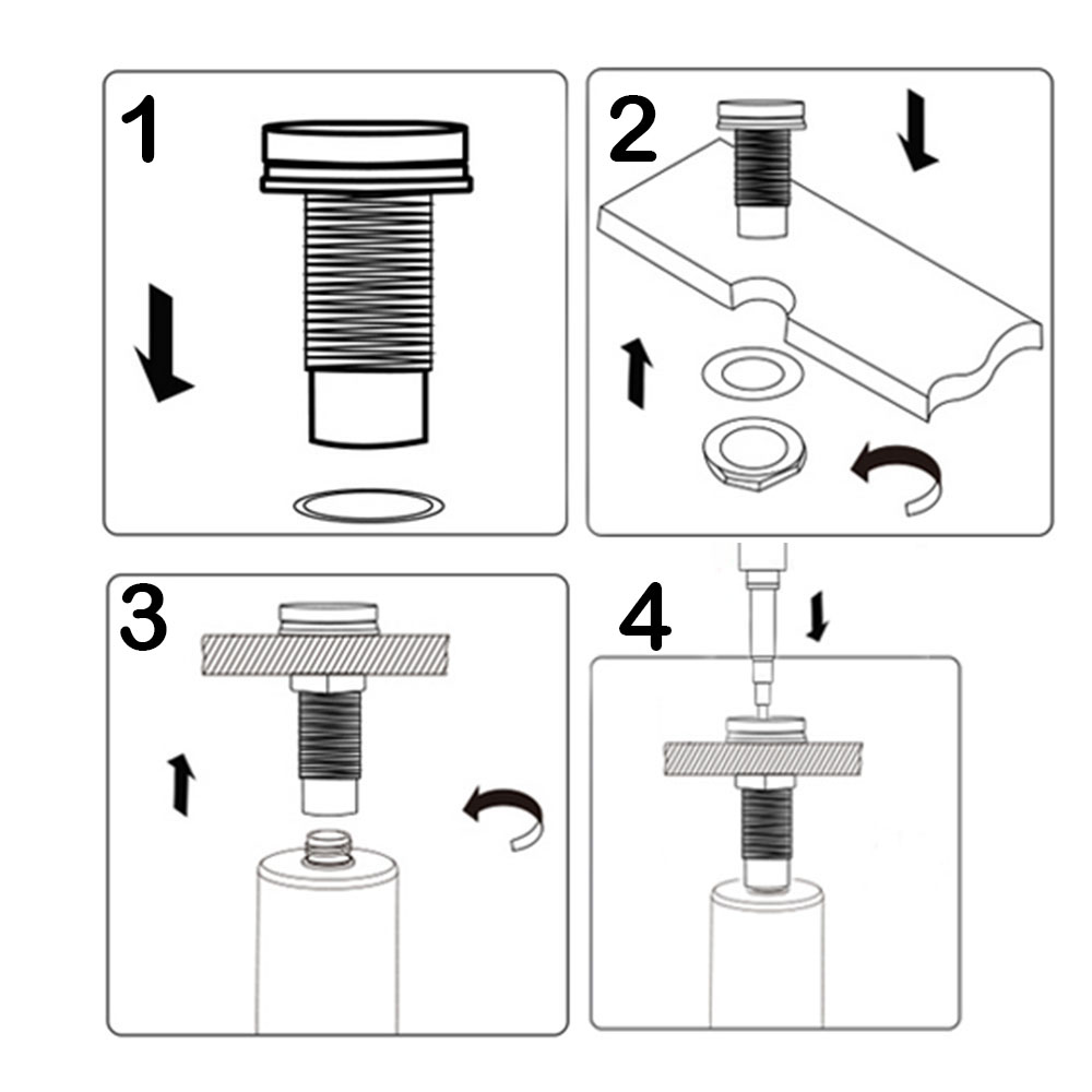 Dosificador de Gel para empotrar en encimera redondo NEGRO mate fabricado en LATÓN - Imagen 6