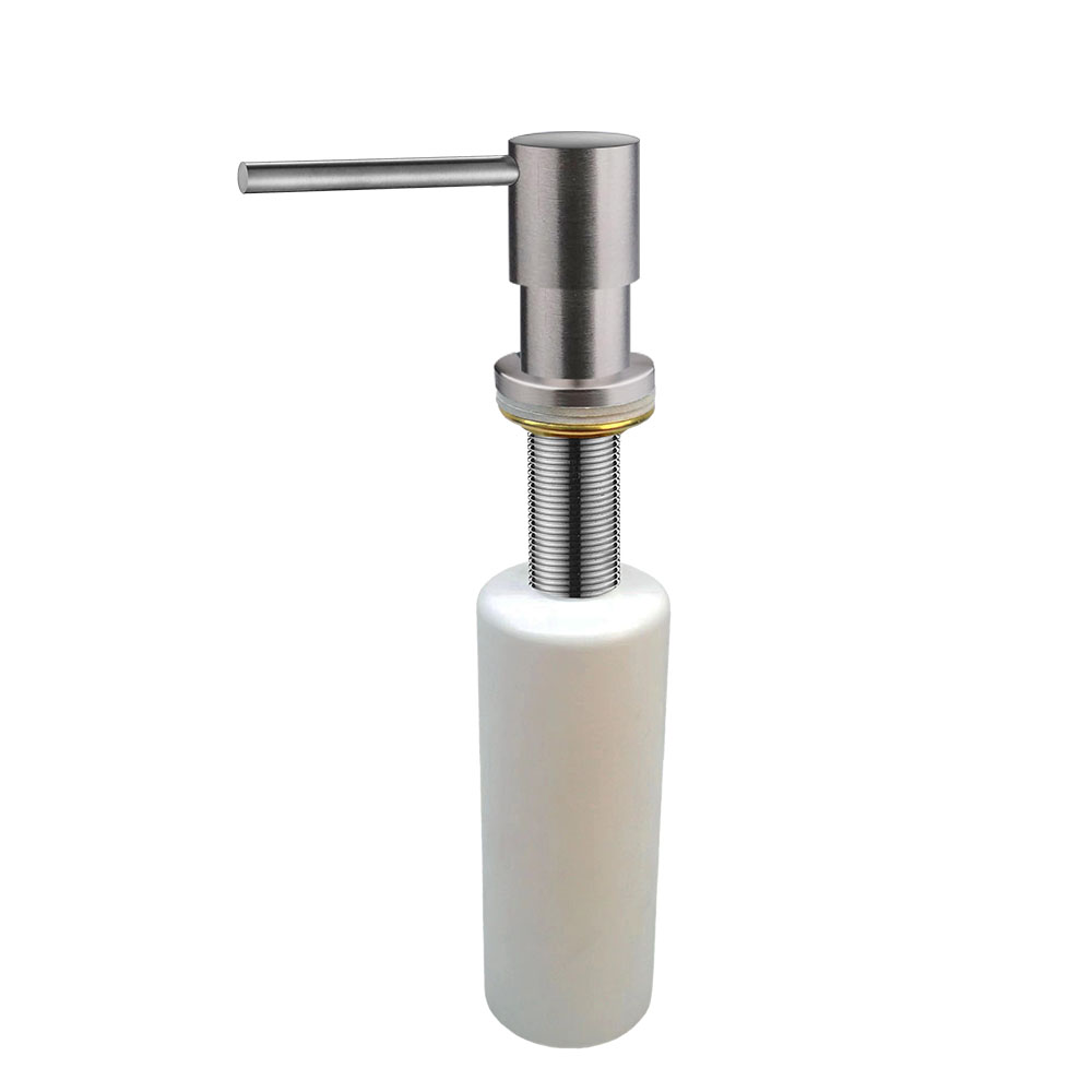 Dosificador de Gel para empotrar en encimera redondo NIQUEL cepillado - Imagen 2