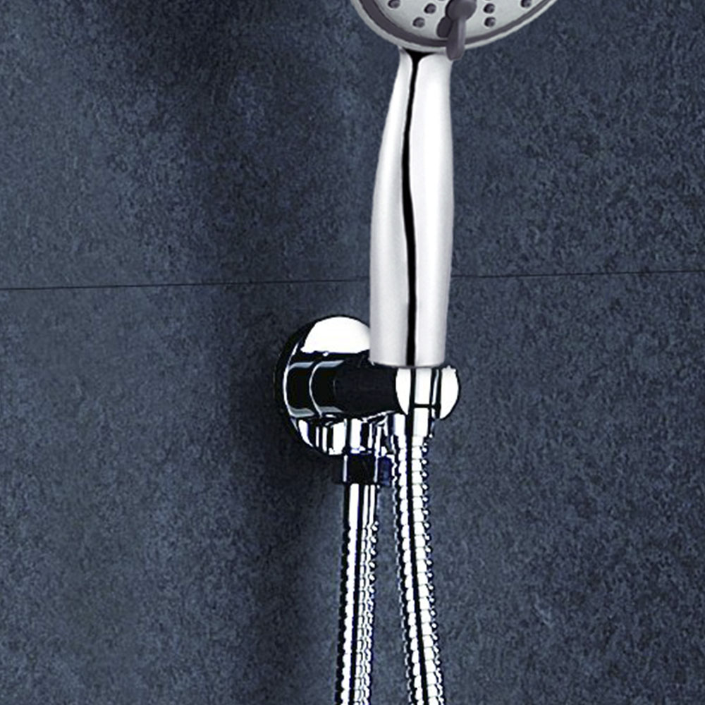 Soporte con toma de agua redondo CROMO brillo