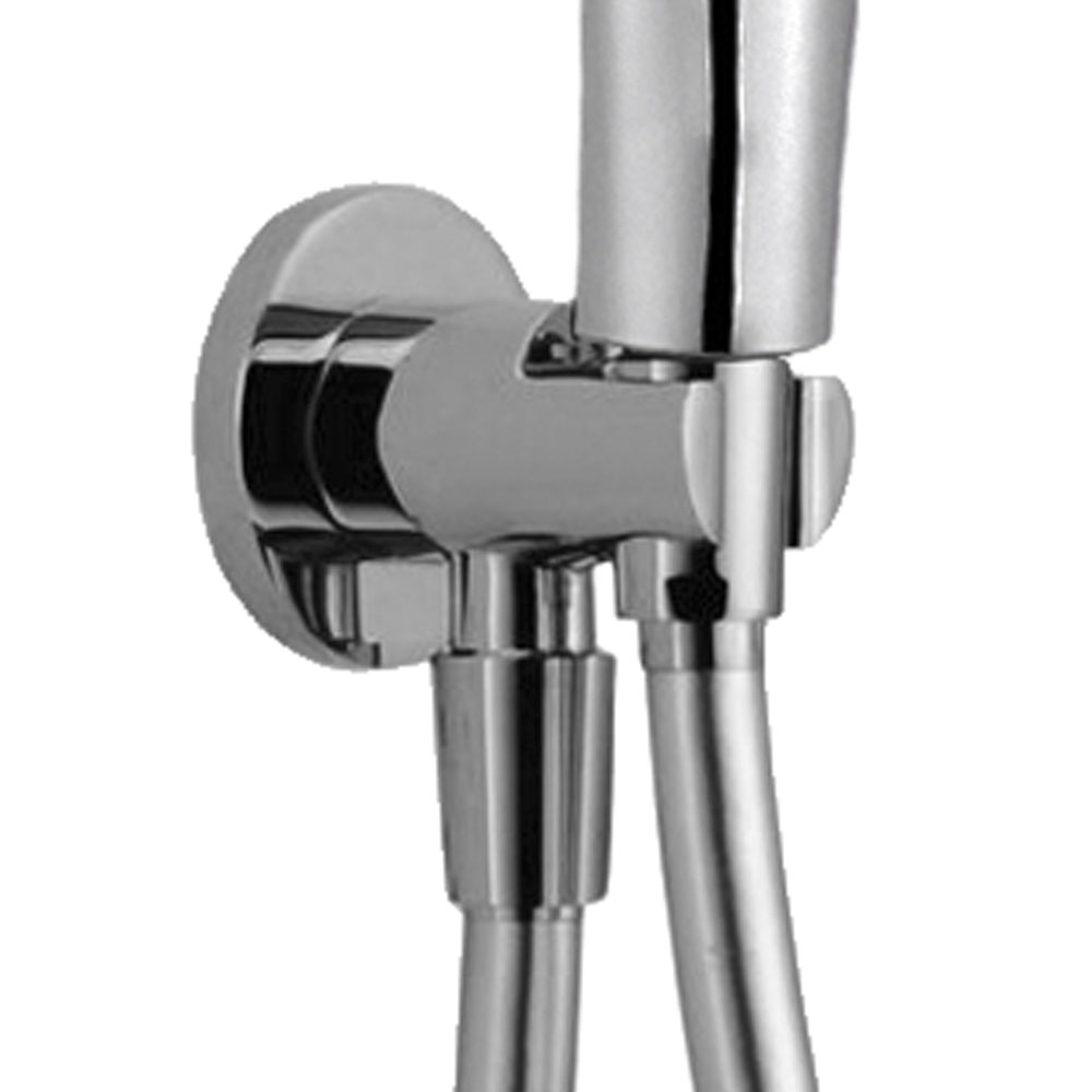 Soporte con toma de agua redondo CROMO brillo - Imagen 3