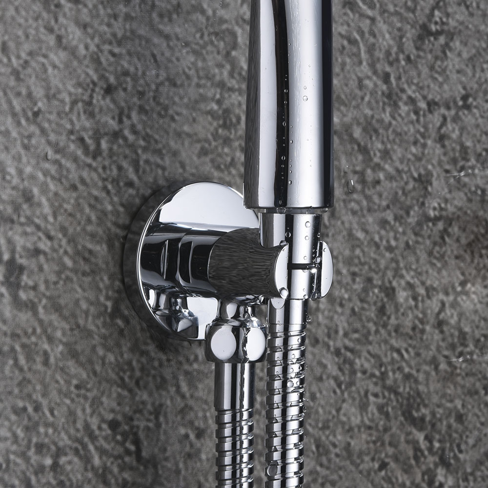 Soporte con toma de agua redondo CROMO brillo - Imagen 5