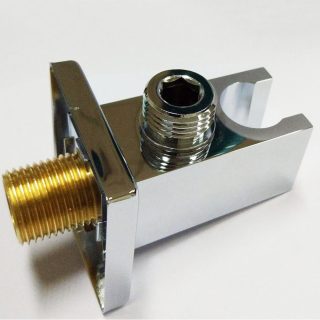 Soporte con toma de agua cuadrado CROMO brillo