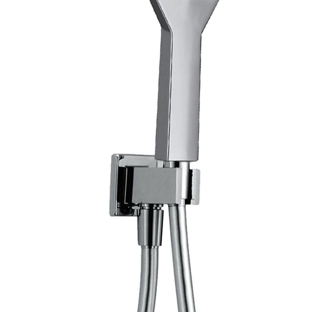 Soporte con toma de agua cuadrado CROMO brillo - Imagen 4