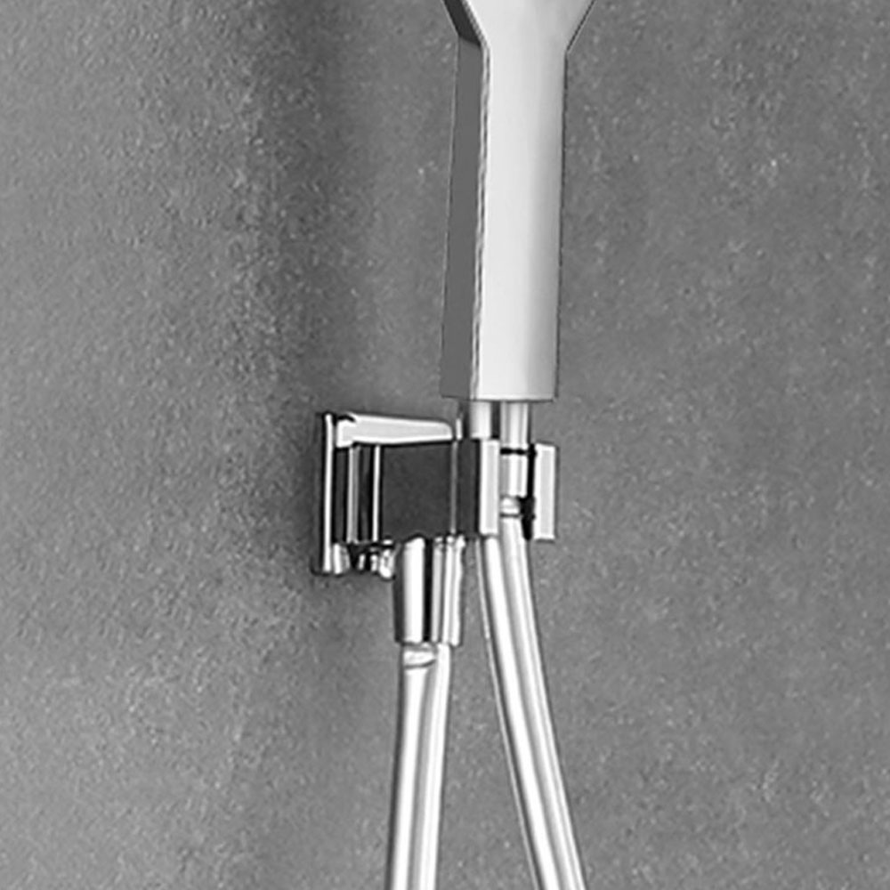 Soporte con toma de agua cuadrado CROMO brillo - Imagen 5