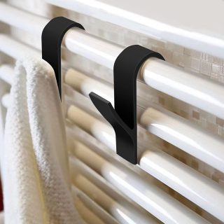 Pack 3 Ganchos Radiador Secatoallas NEGRO Mate ABS Resistentes