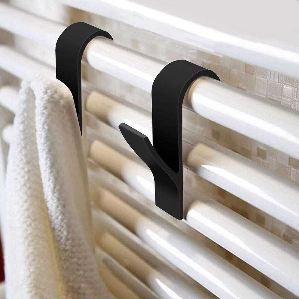 Pack 3 Ganchos Radiador Secatoallas NEGRO Mate ABS Resistentes