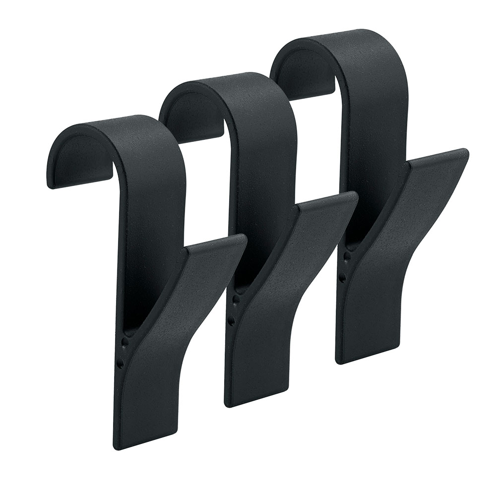 Pack 3 Ganchos Radiador Secatoallas NEGRO Mate ABS Resistentes - Imagen 3