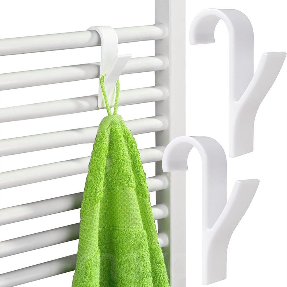 Pack 3 Ganchos Radiador Secatoallas BLANCO Mate ABS Resistentes - Imagen 2