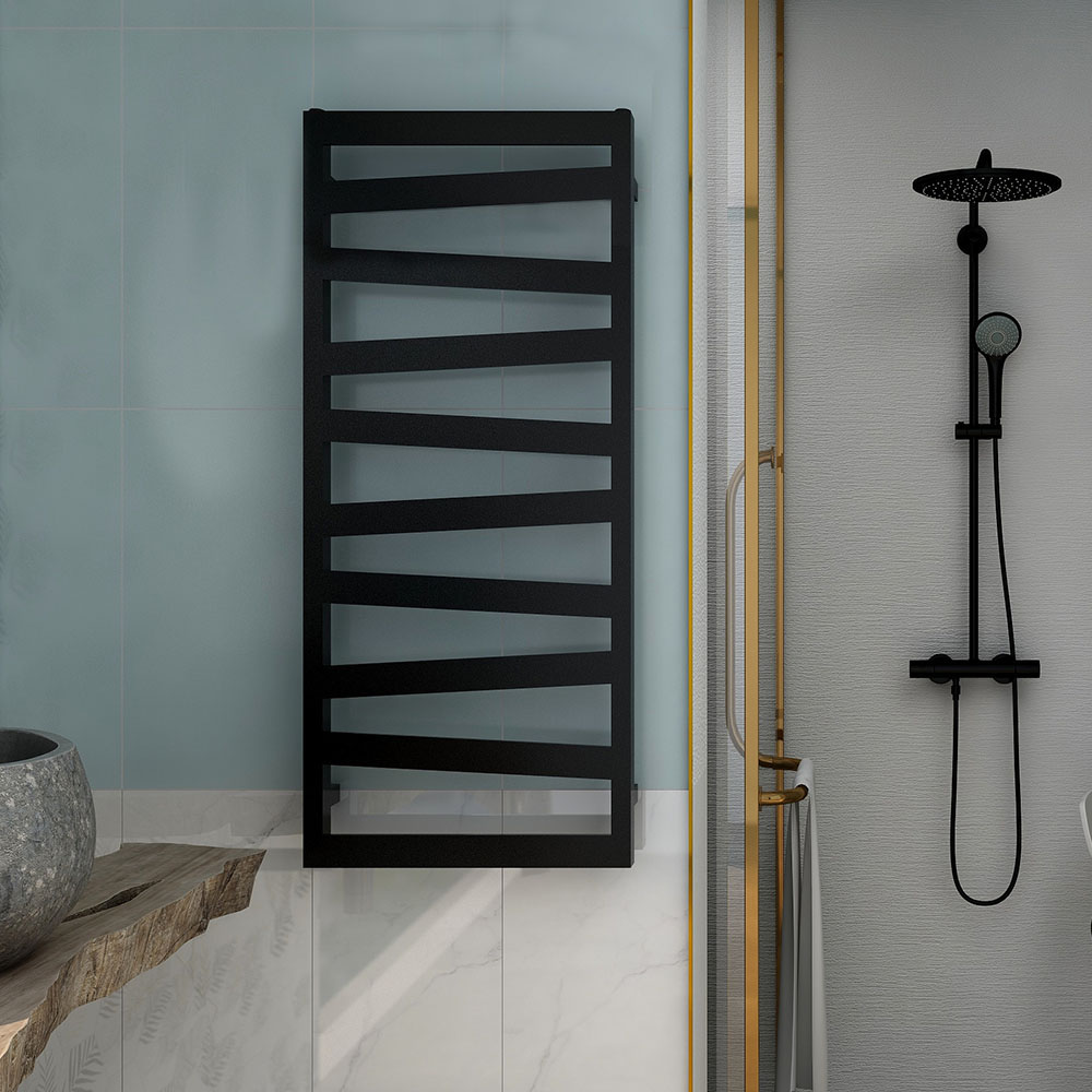 Secatoallas Radiador circuito calefacción SCALA de 120 cm x 47 cm NEGRO mate - Imagen 3