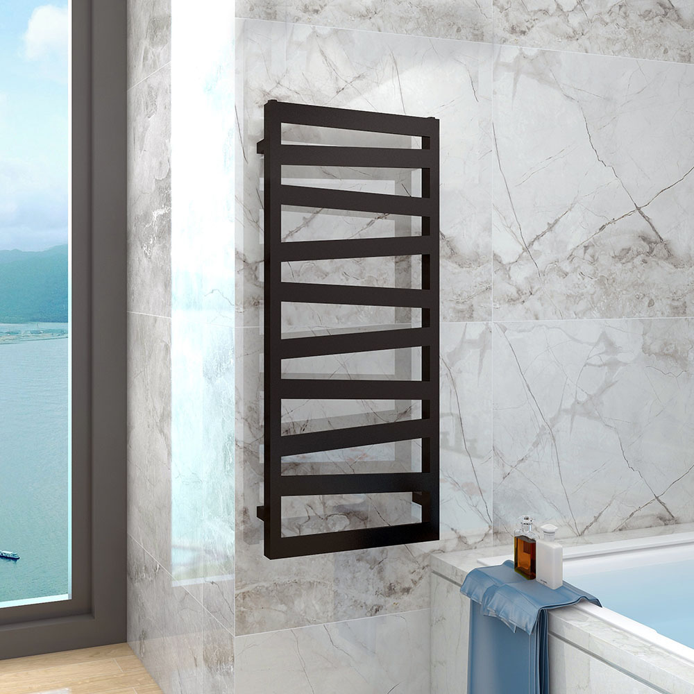 Secatoallas Radiador circuito calefacción SCALA de 120 cm x 47 cm NEGRO mate - Imagen 4