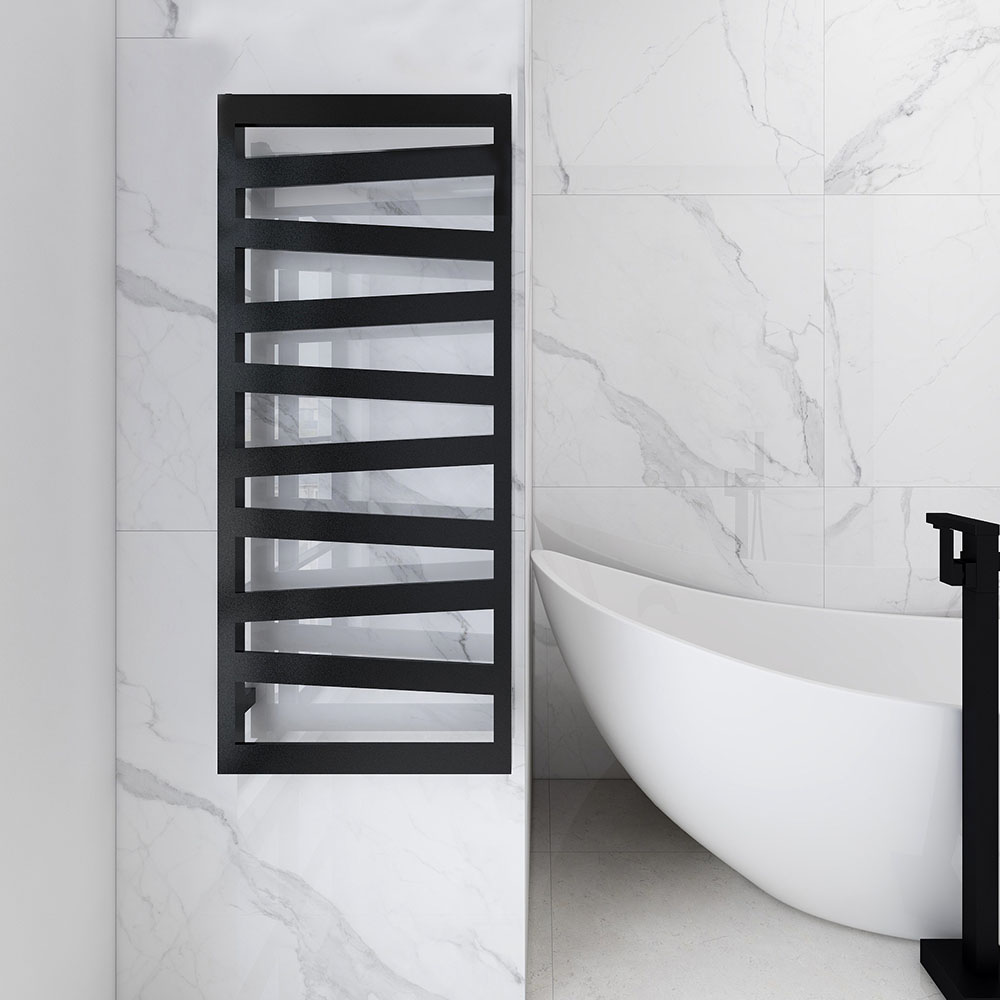 Secatoallas Radiador circuito calefacción SCALA de 120 cm x 47 cm NEGRO mate - Imagen 6