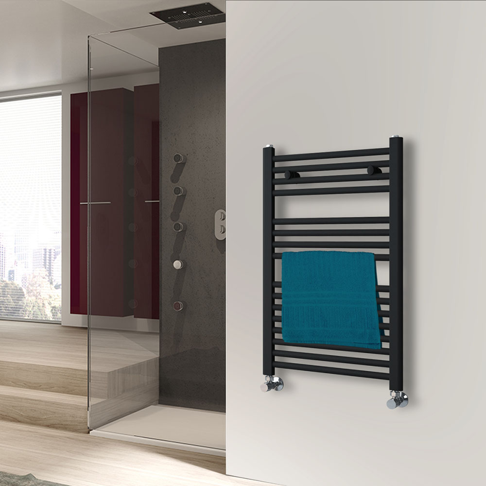 Secatoallas Radiador circuito calefacción de 80 cm x 50 cm NEGRO mate - Imagen 7