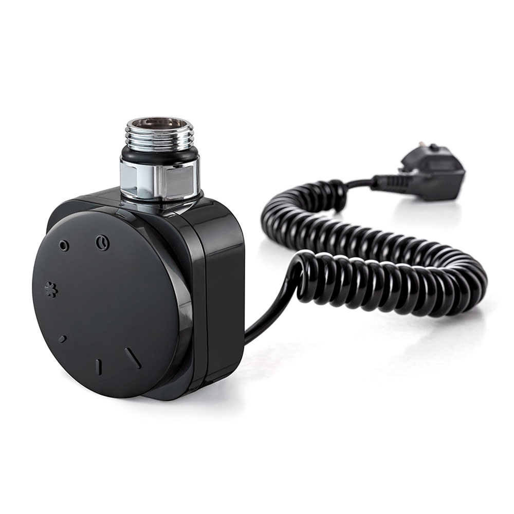 Temostato con resistencia SECATOALLAS redondo de 600W NEGRO mate fabricado en ABS - Imagen 2