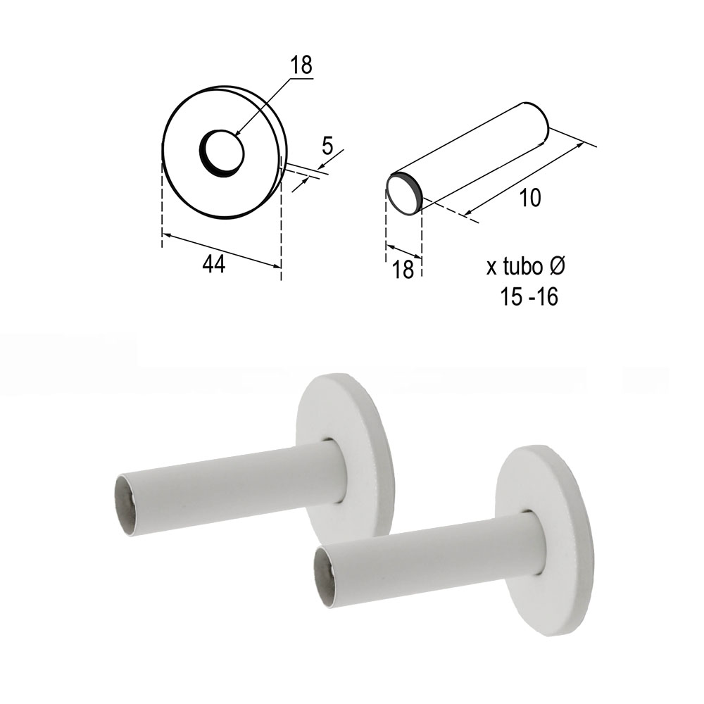 Kit Cubretubos SECATOALLAS redondo BLANCO mate - Imagen 2