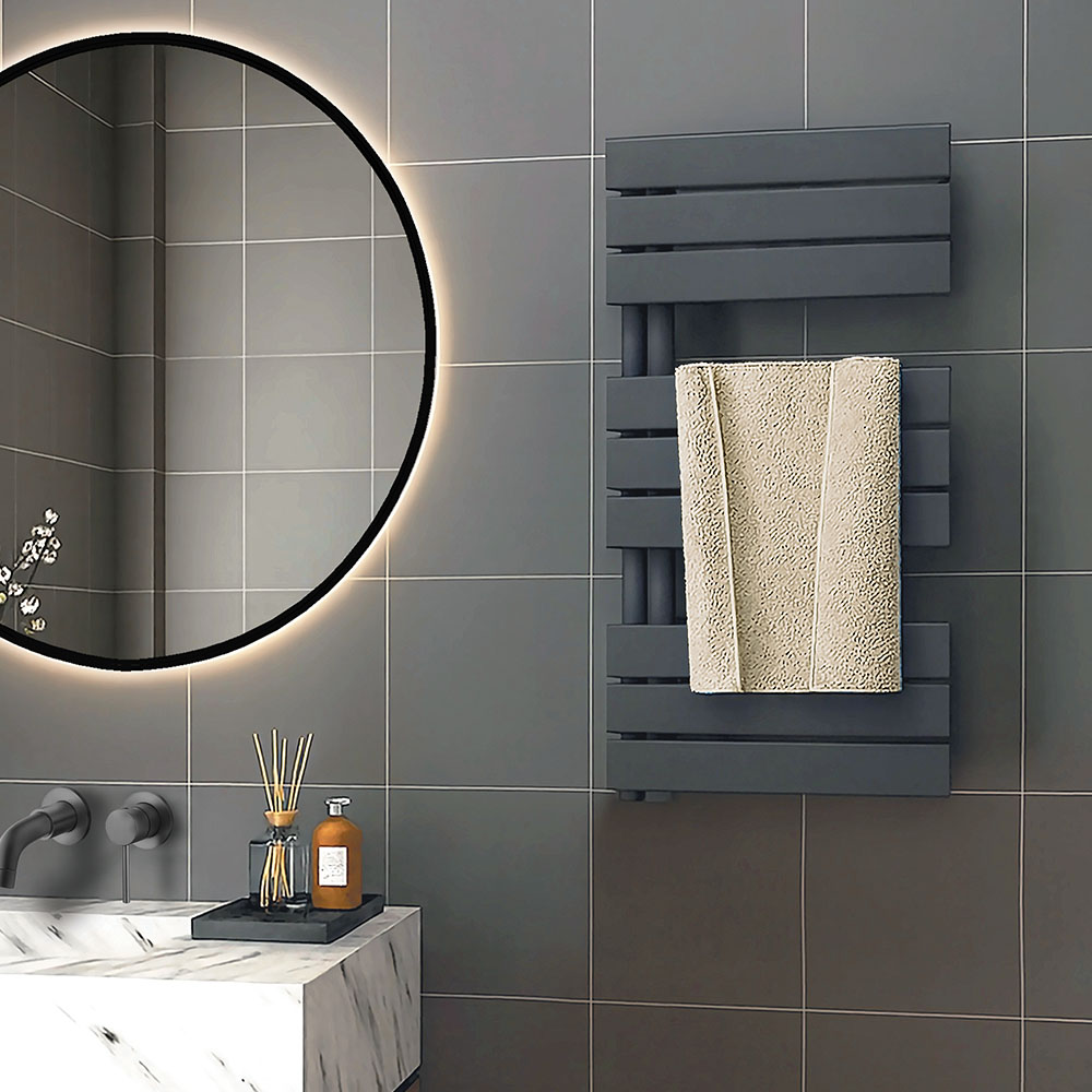 Secatoallas Radiador circuito calefacción de 90 cm x 50 cm GREY grafito antracita mate