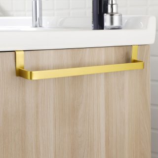 Toallero sin taladros de 36 cm ORO CEPILLADO