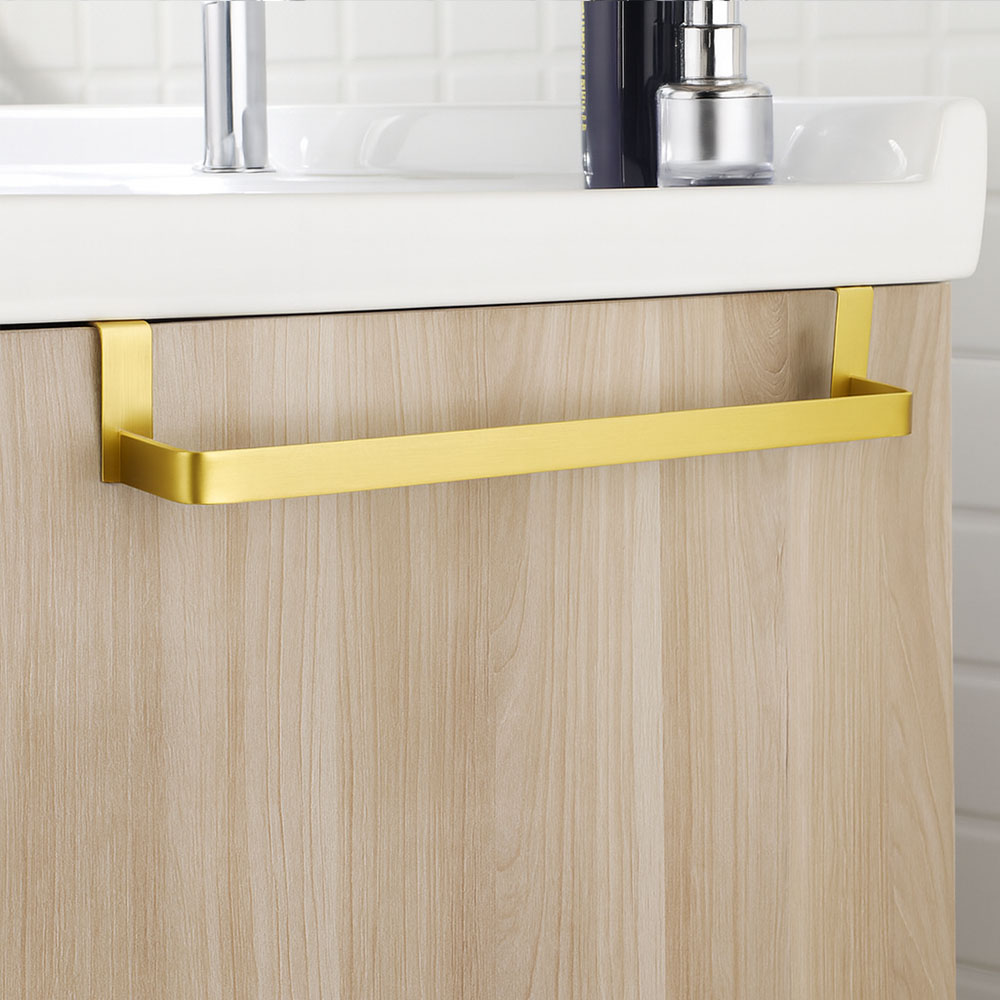 Toallero sin taladros de 36 cm ORO CEPILLADO