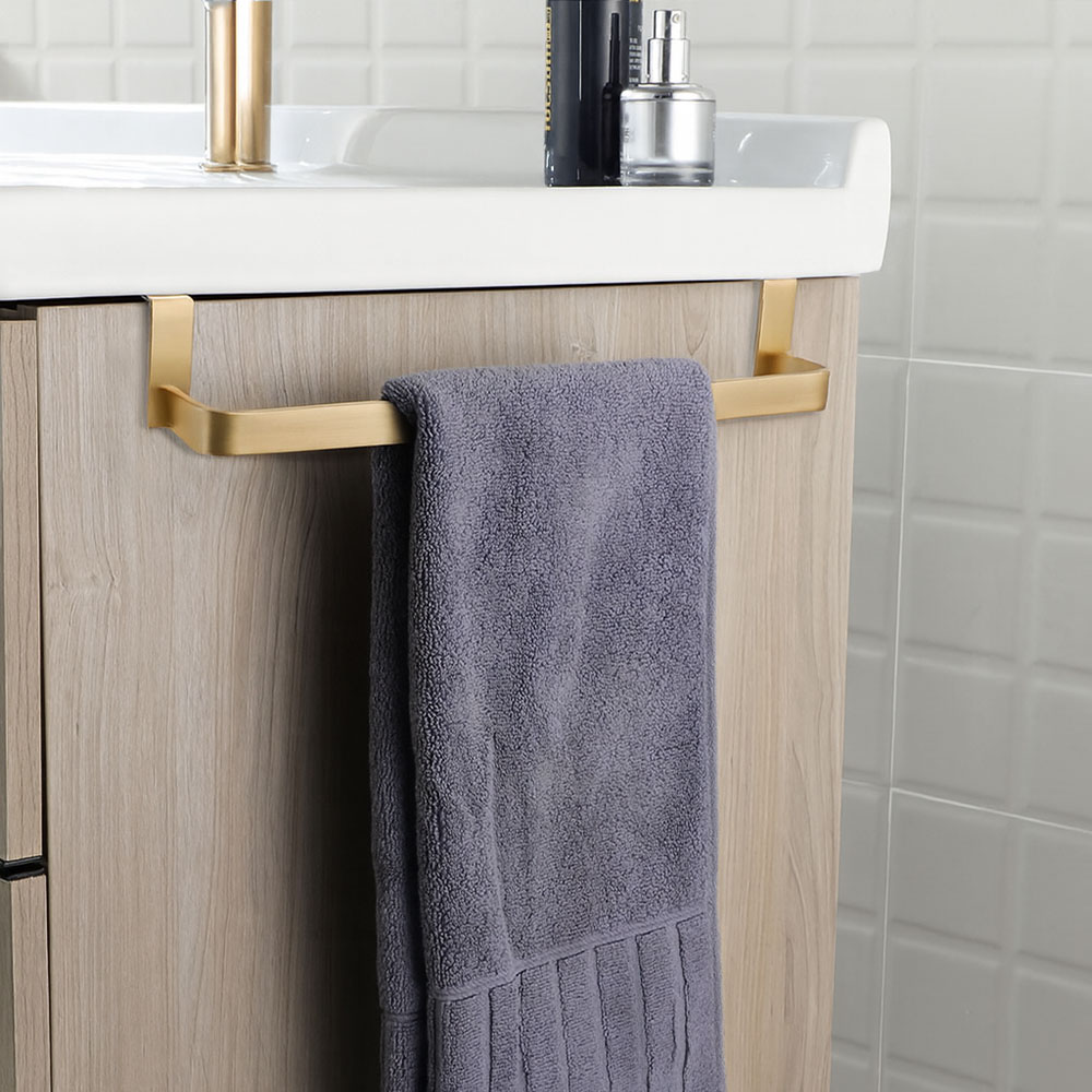 Toallero sin taladros de 36 cm ORO CEPILLADO - Imagen 3