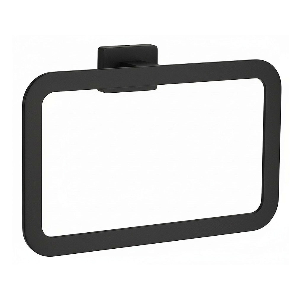 Toallero de anilla SERRANO de 22 cm negro mate