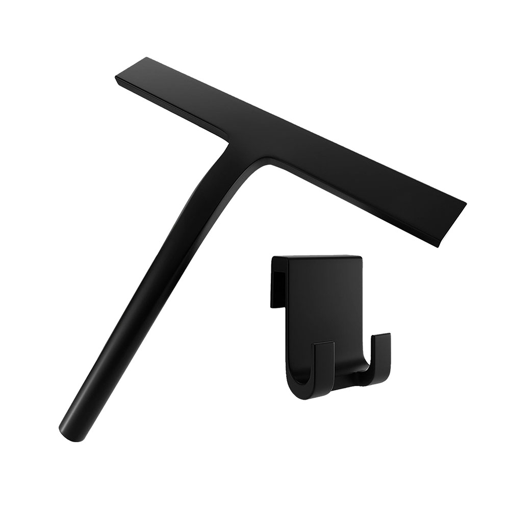 Limpia Mamparas Ducha Negro Mate Rasqueta Silicona - Imagen 2