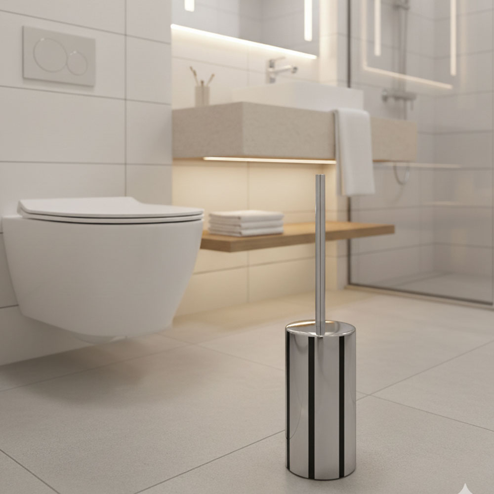 Escobillero redondo cromo brillo