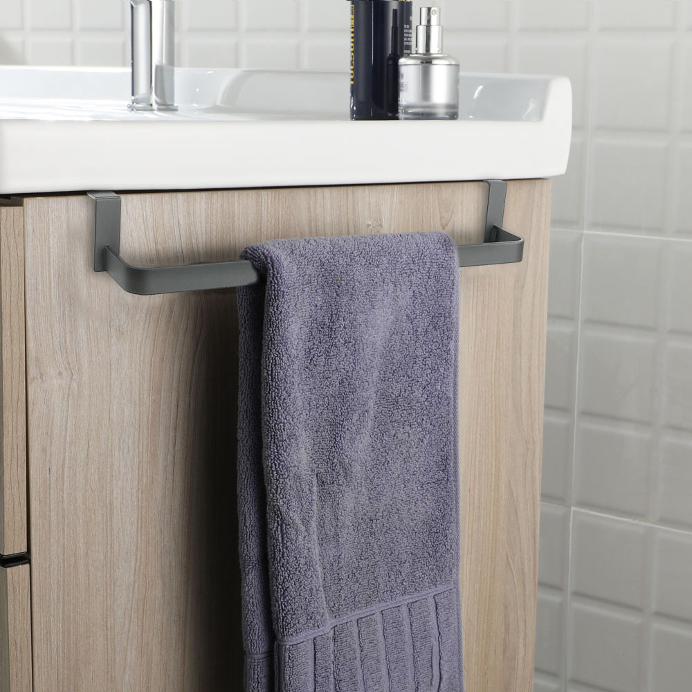 Toallero sin taladros de 29 cm antracita mate - Imagen 3