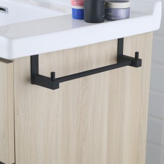 Toallero sin taladros de 36 cm NEGRO MATE