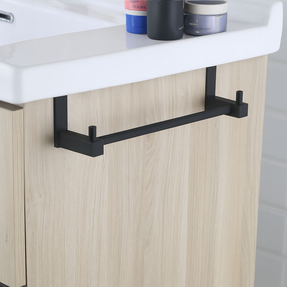 Toallero sin taladros de 36 cm NEGRO MATE