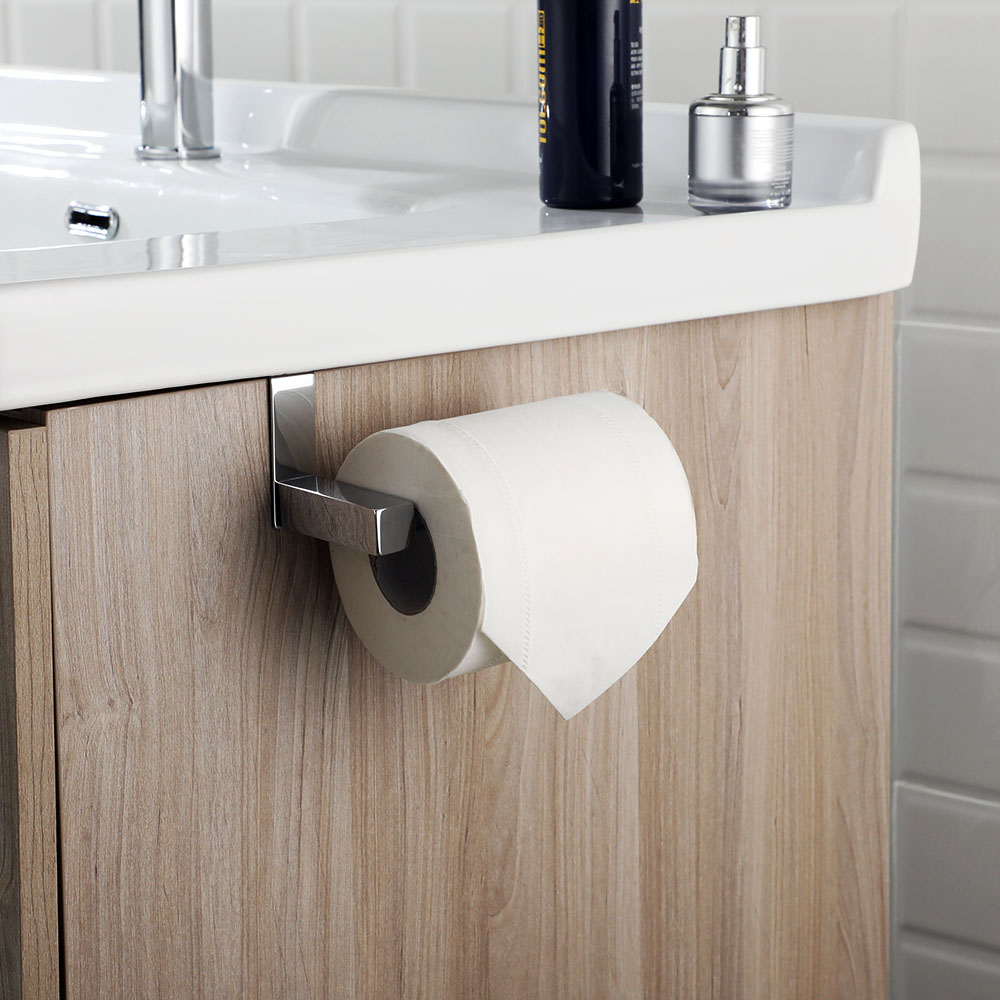 Portarrollos sin taladros de 14,5 cm CROMO brillo - Imagen 4