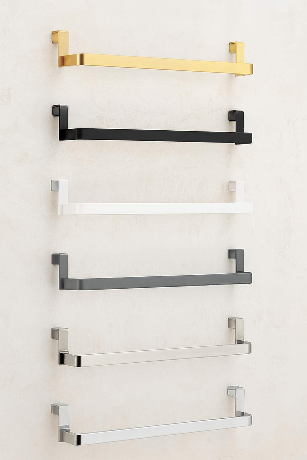 Toallero sin taladros de 29 cm CROMO brillo - Imagen 6