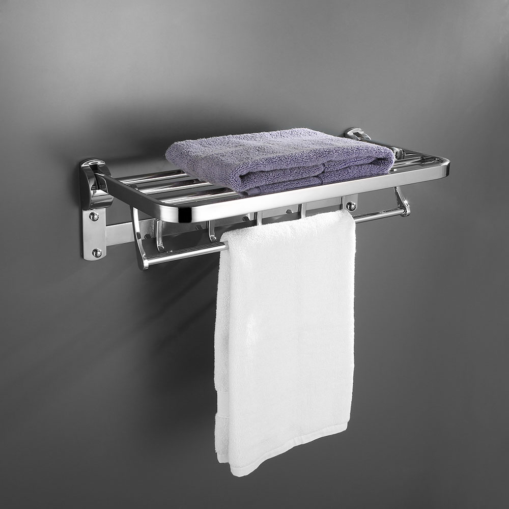 Toallero horizontal abatible de 55 cm CROMO brillo - Imagen 3