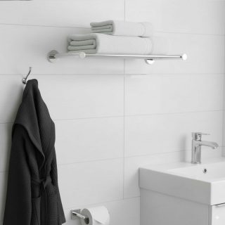 Toallero horizontal rectangular de 50 CM cromo brillo