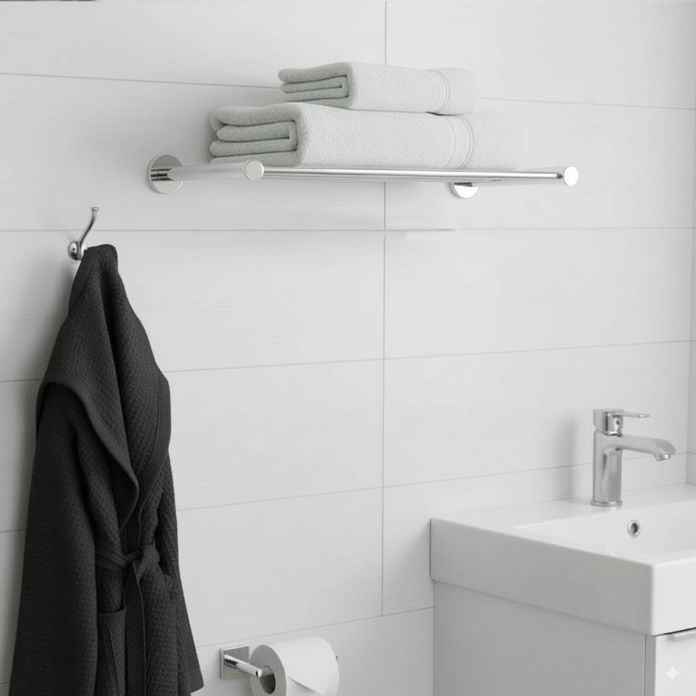 Toallero horizontal rectangular de 50 CM cromo brillo