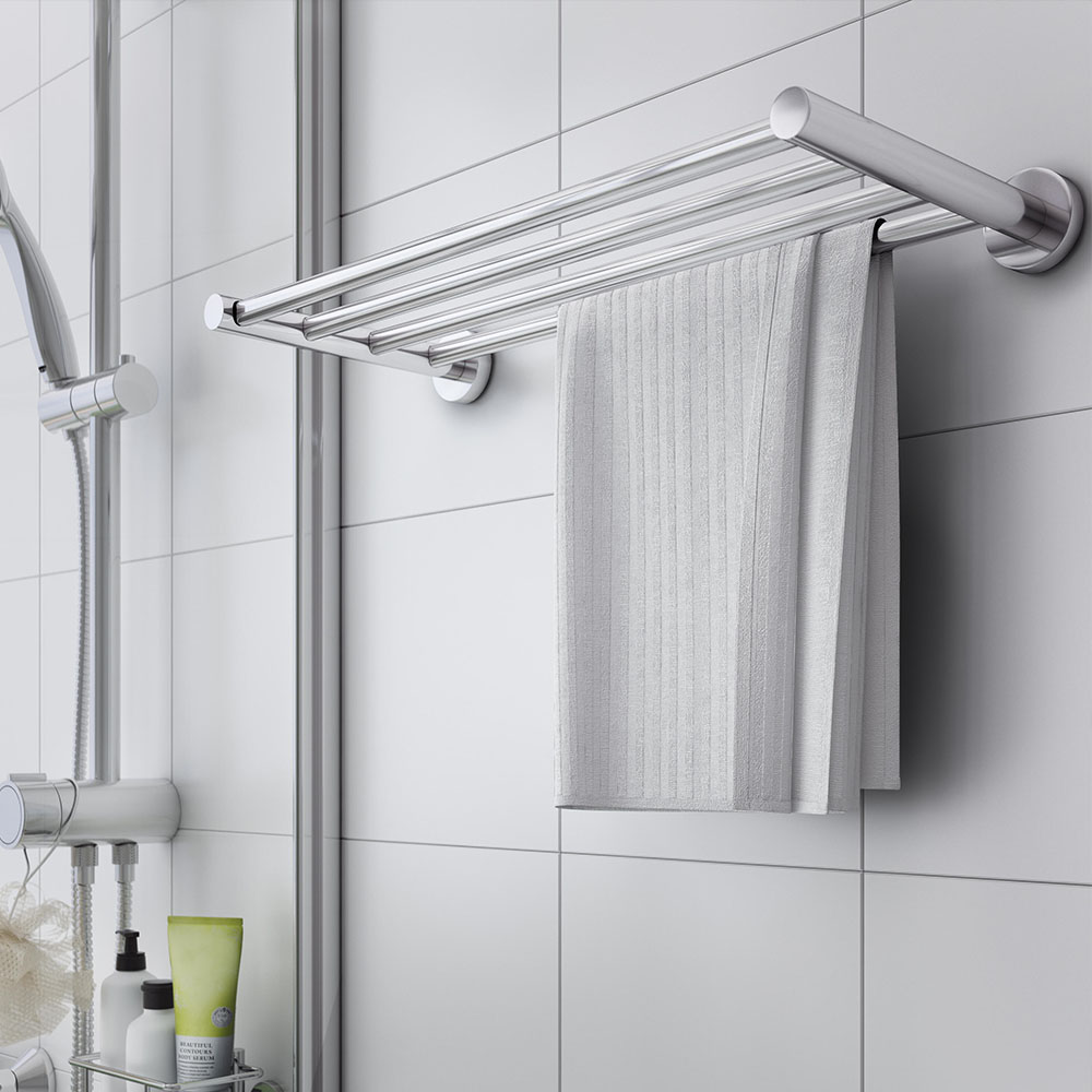 Toallero horizontal rectangular de 50 CM cromo brillo - Imagen 4